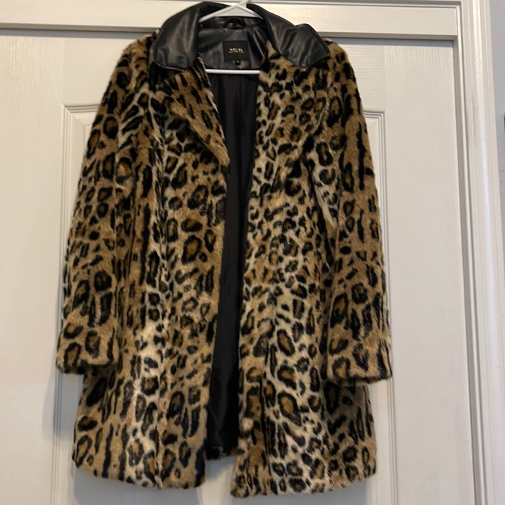 Guess leopard  flux fur coat size S